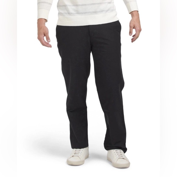 Dockers Comfort Knit Chino Straight Fit Flat Front Pants Black Size 32x34 - Picture 1 of 11